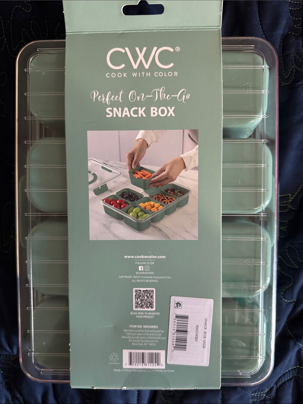CWC Sage Green  Snack Box - 8-Compartment Food Storage - Picture 2 of 2